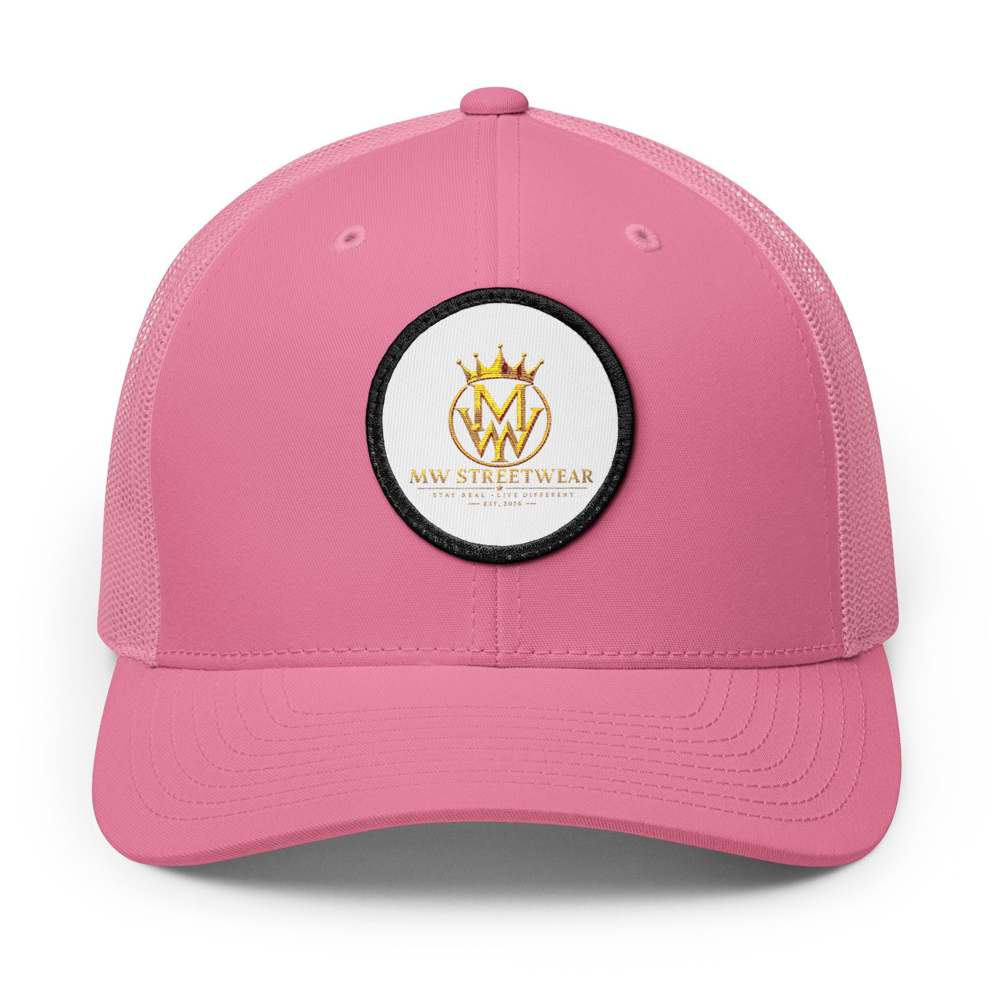 Embroidered Trucker Cap — Gold Crown Patch Snapback