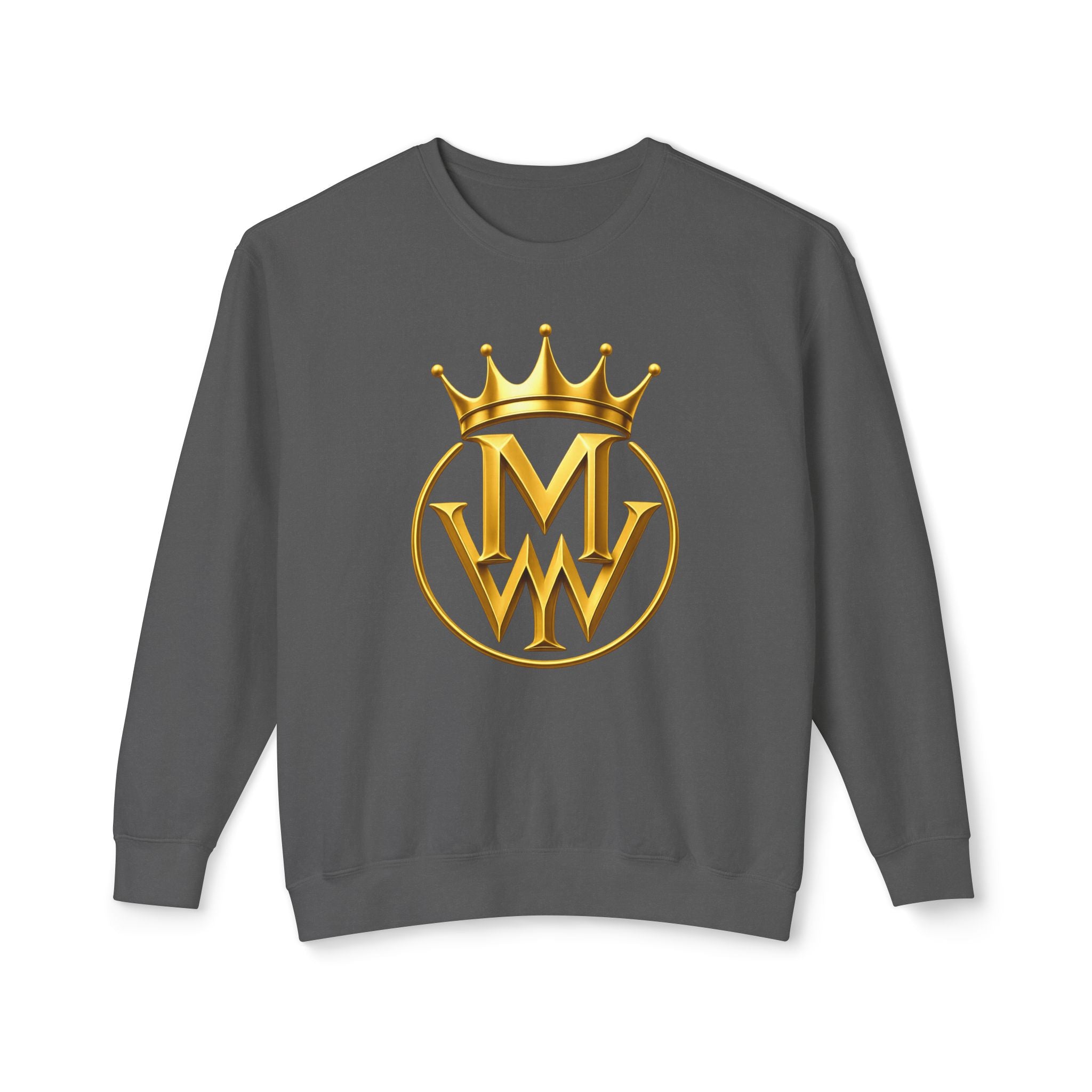 Gold Crown MW Logo Crewneck Sweatshirt — Luxury Monogram Streetwear