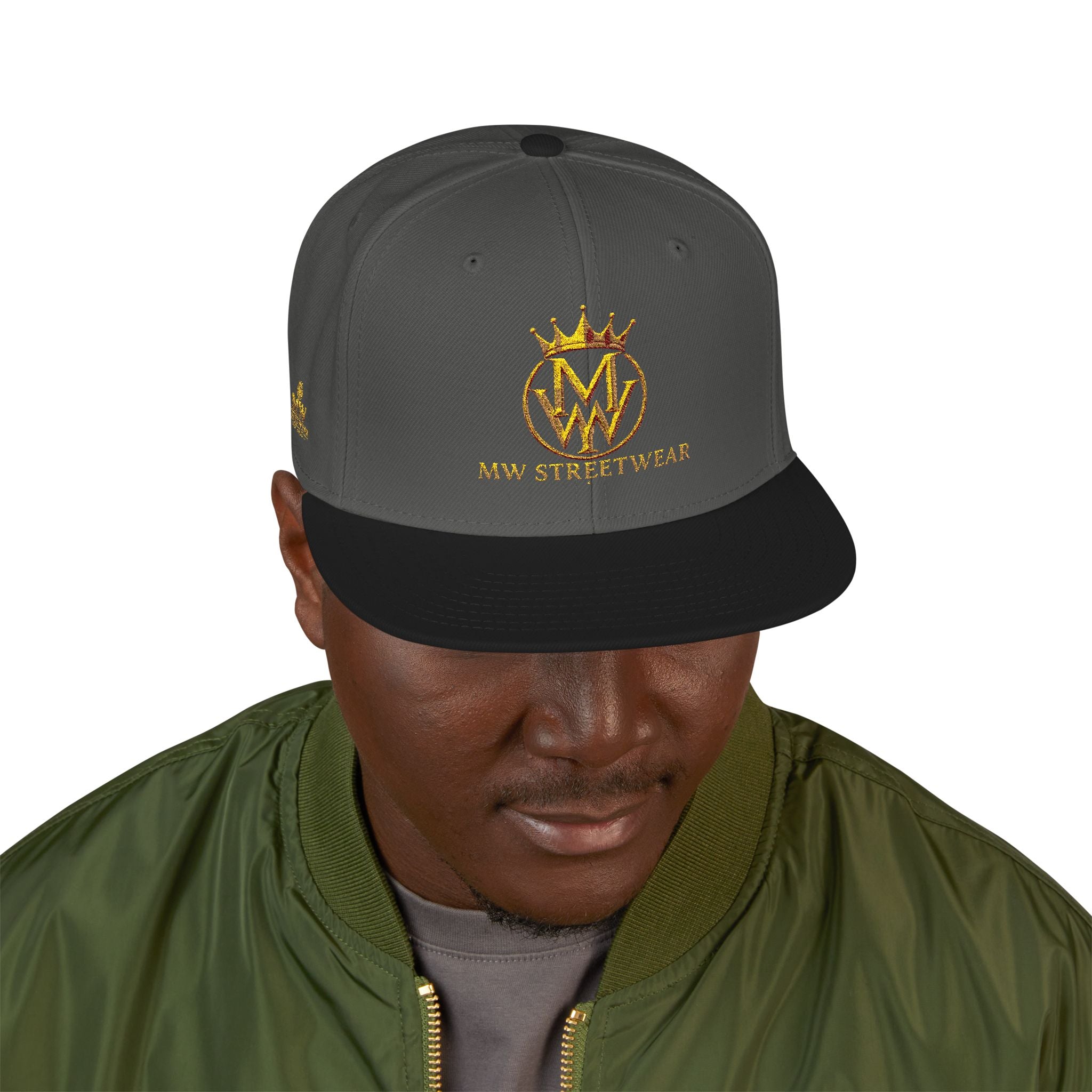 Embroidered Crown Logo Snapback Hat