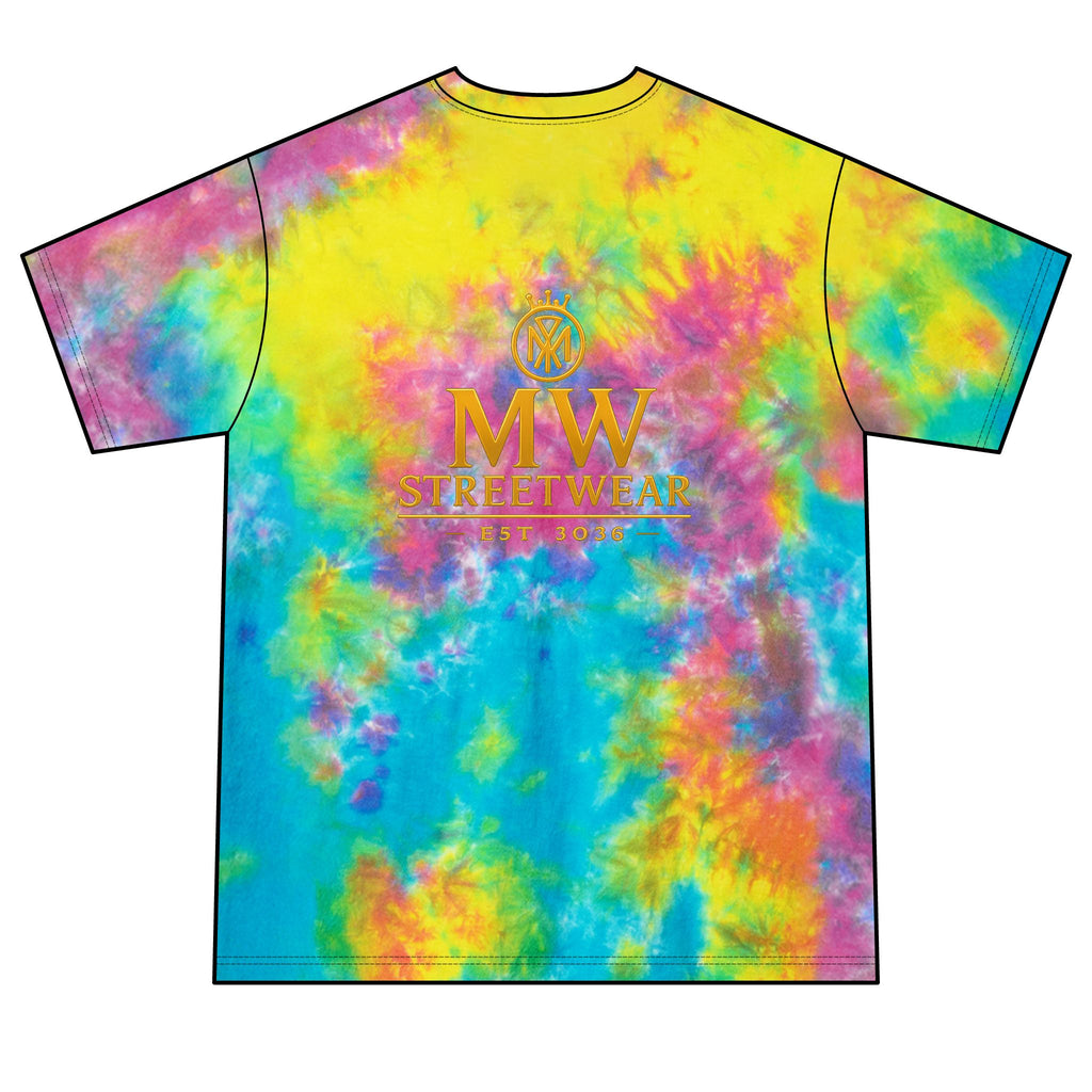 Tie-Dye Tee — MW Streetwear Gold Logo Crystal Tie-Dye T-Shirt