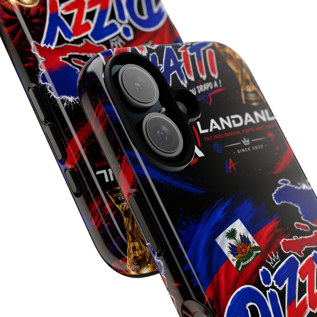 Dizzy Haiti Phone Case — Haitian Flag Design with 'Dizzy Haïti' Text