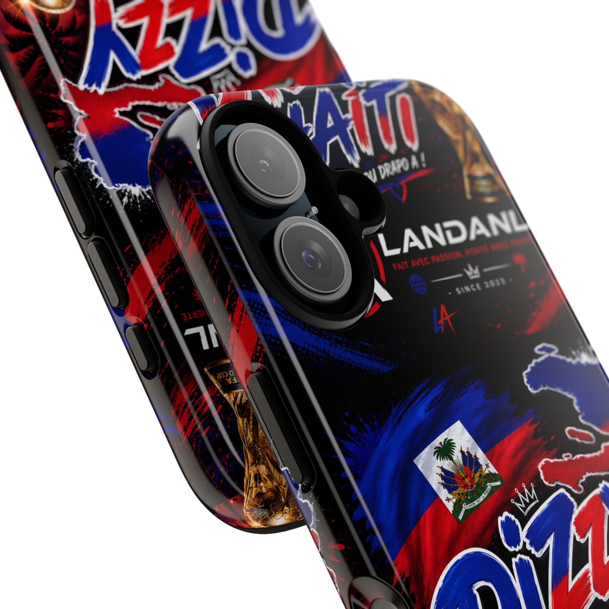 Dizzy Haiti Phone Case — Haitian Flag Design with 'Dizzy Haïti' Text
