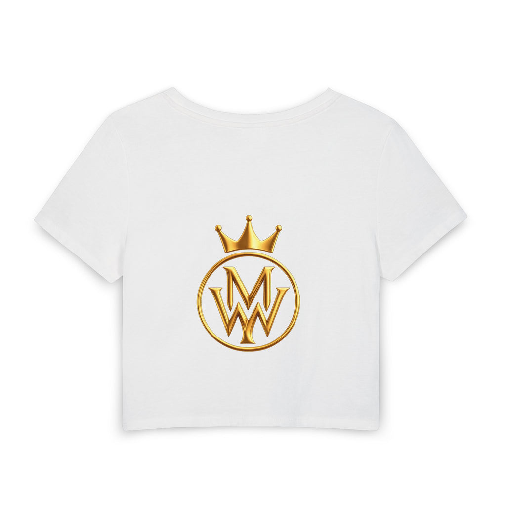 Women's Baby Tee — Gold Crown MW Streetwear Logo Crop Top
