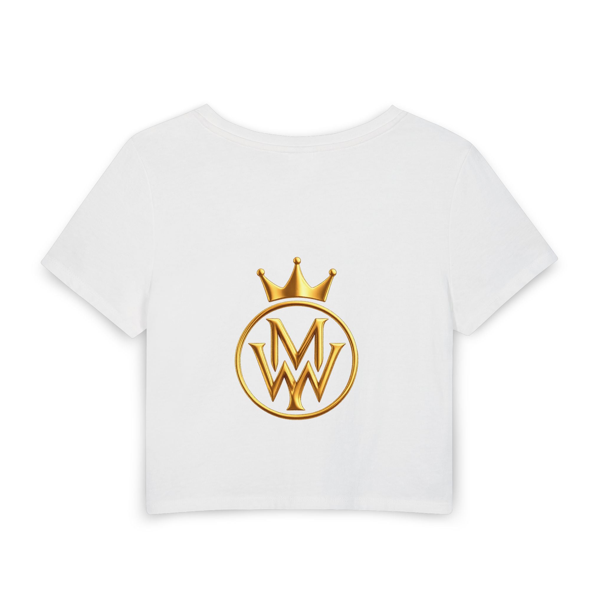 Women's Baby Tee — Gold Crown MW Streetwear Logo Crop Top