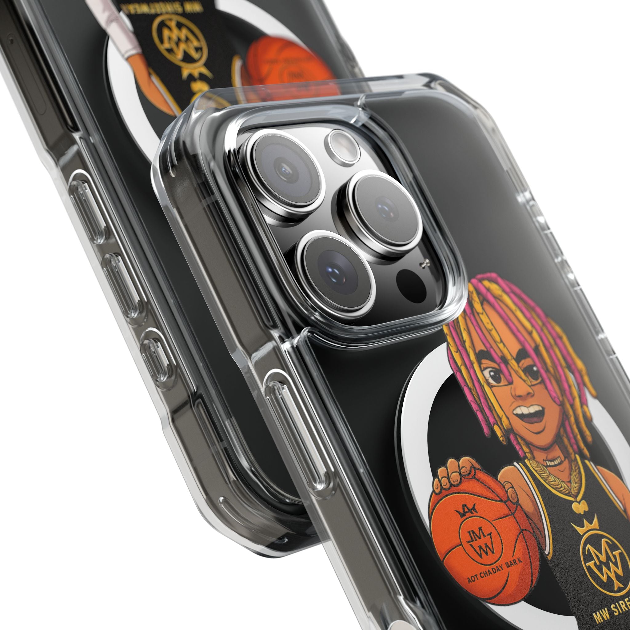 Clear Magnetic Phone Case — MW Streetwear Basketball Character Design