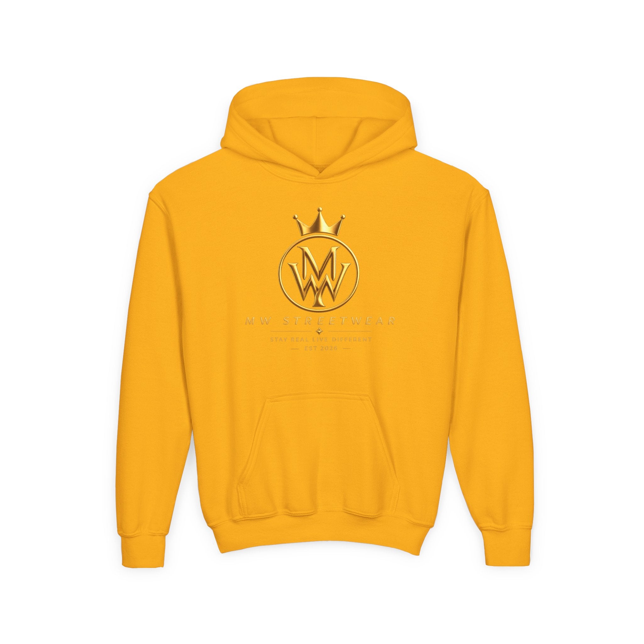 Youth Hoodie — MW Streetwear Gold Logo Pullover