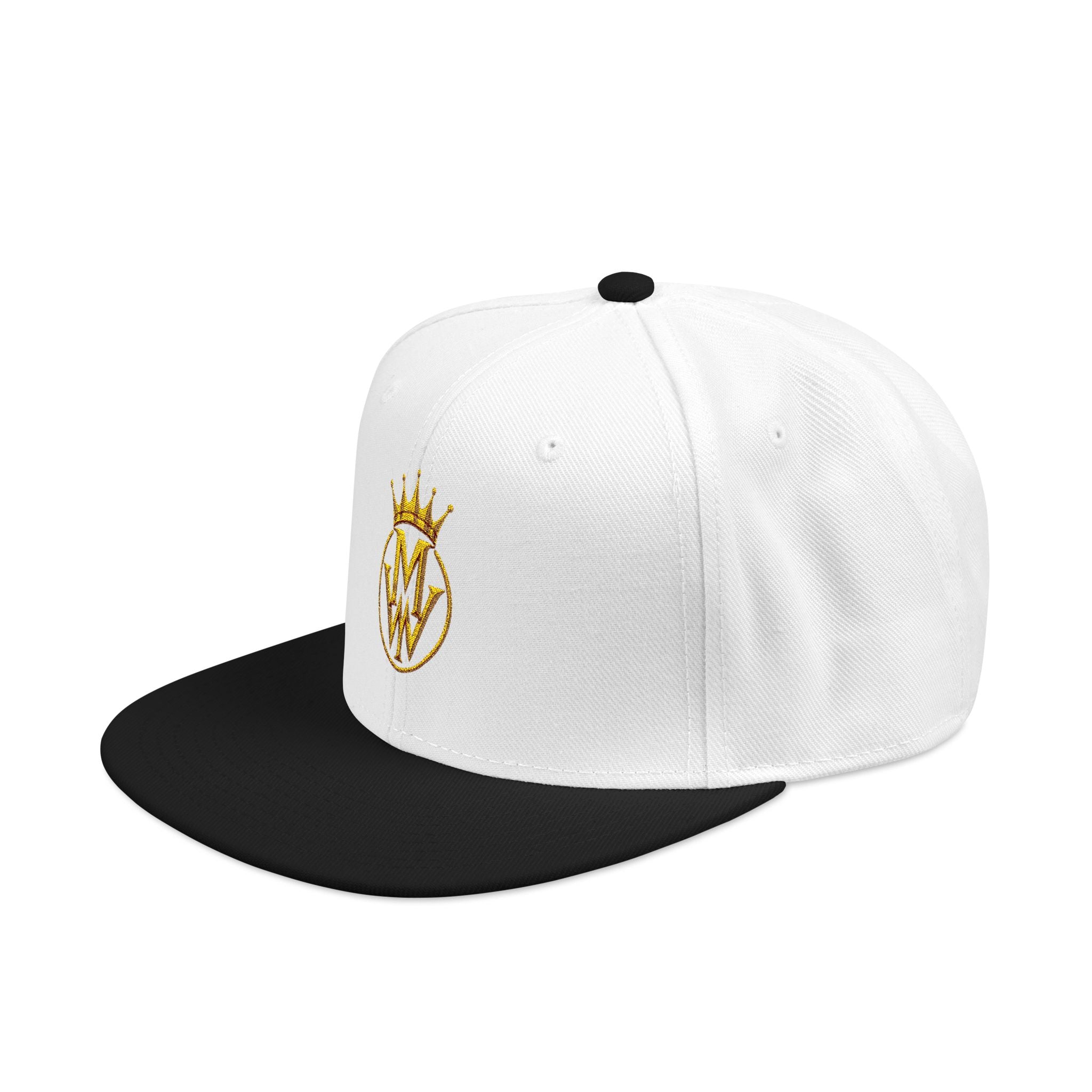 Embroidered Crown Logo Snapback Hat — Gold Stitch Streetwear Cap