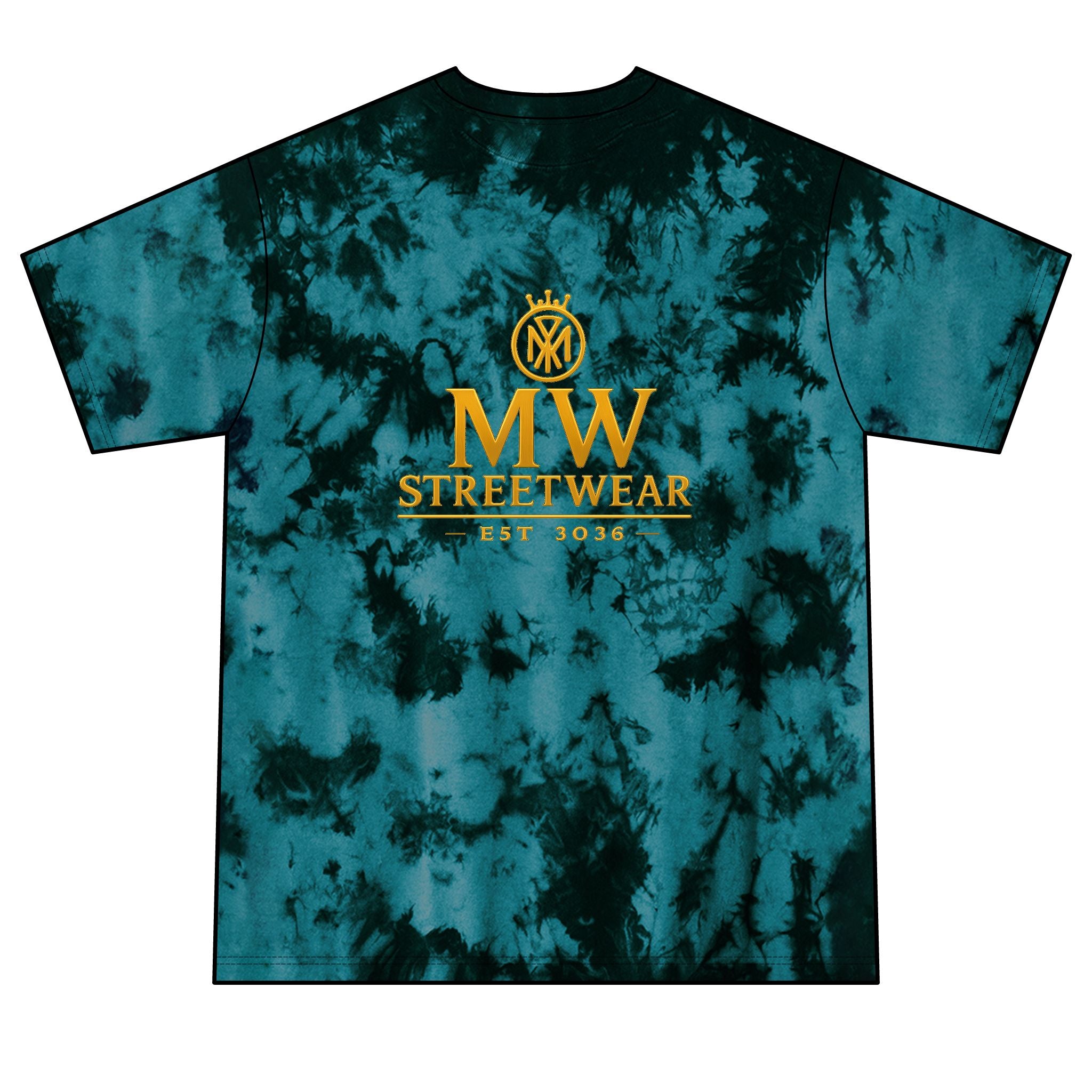 Tie-Dye Tee — MW Streetwear Gold Logo Crystal Tie-Dye T-Shirt