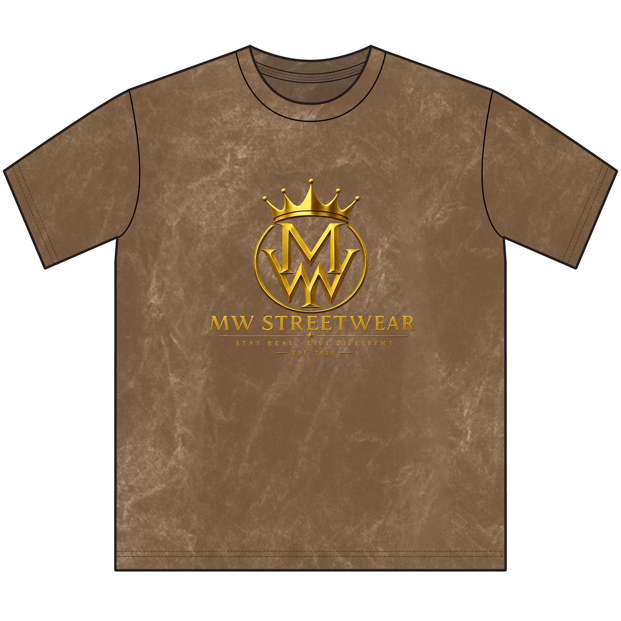 Vintage MW Streetwear Crewneck Tee — Distressed Brown Logo T-Shirt