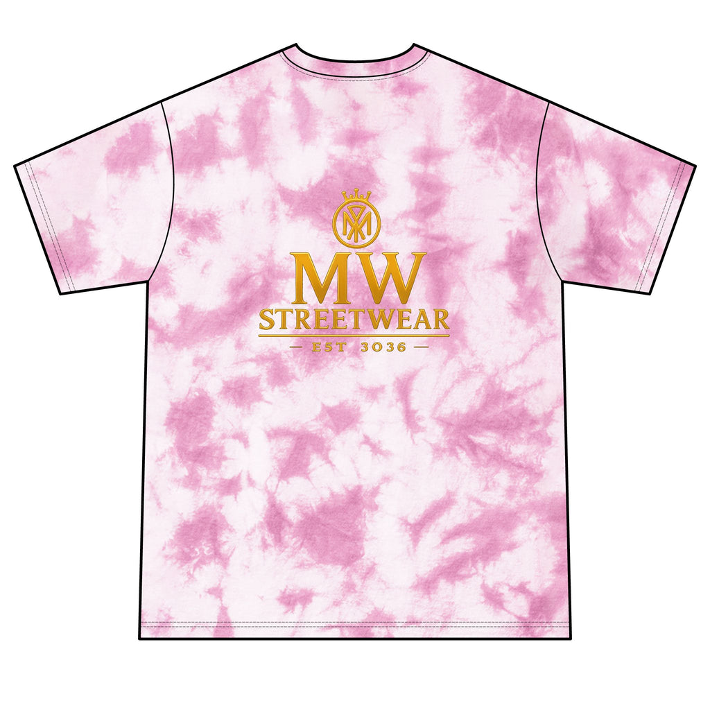 Tie-Dye Tee — MW Streetwear Gold Logo Crystal Tie-Dye T-Shirt