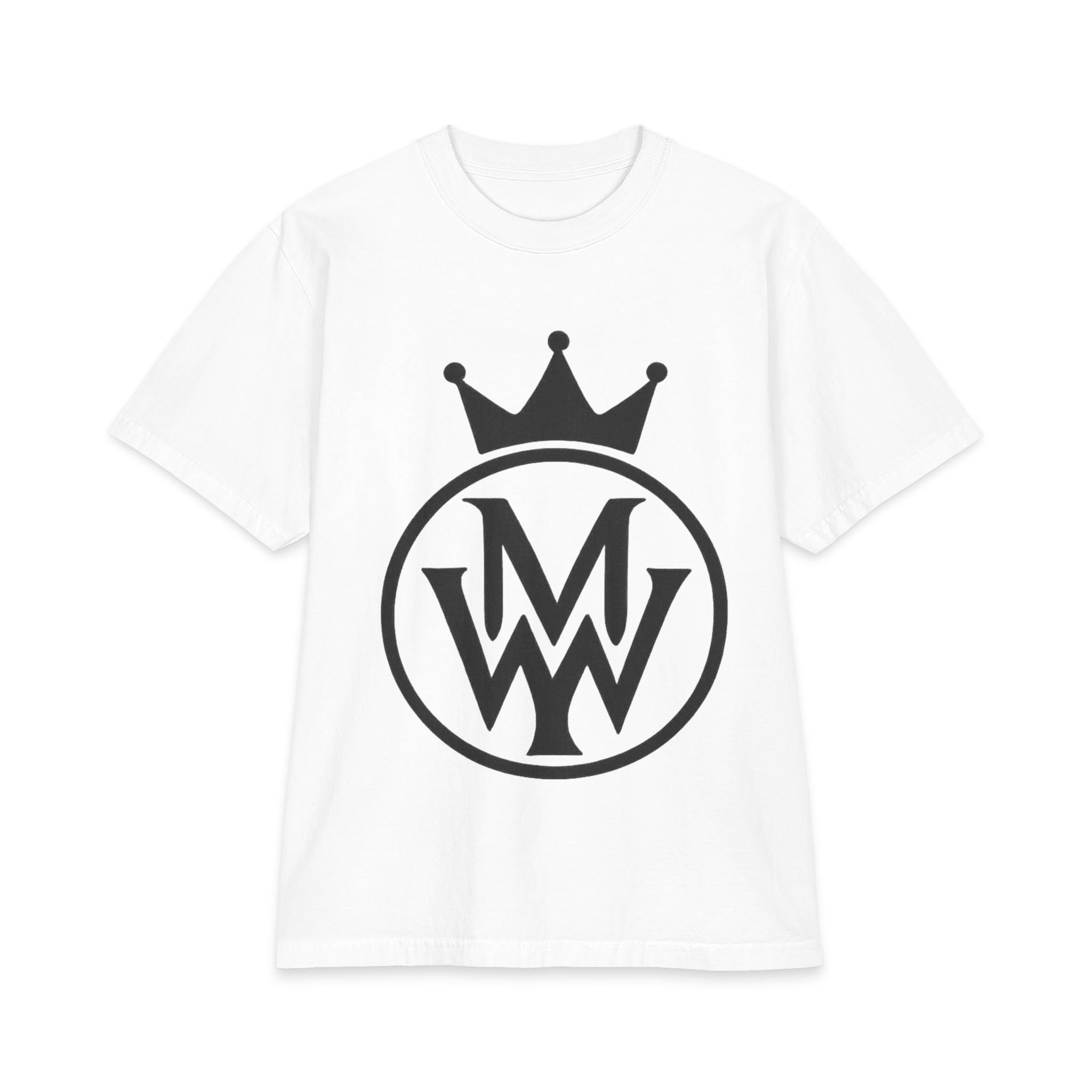 Crowned MW Logo T-Shirt — Minimal Monogram Graphic Tee