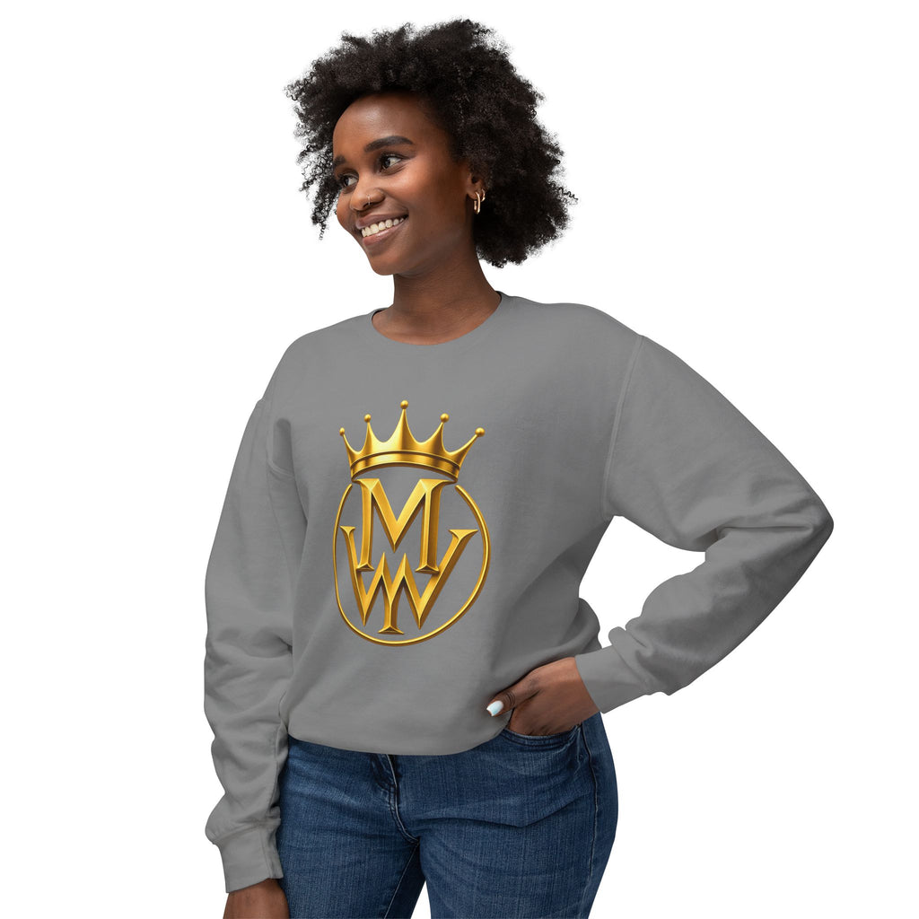Gold Crown MW Logo Crewneck Sweatshirt — Luxury Monogram Streetwear
