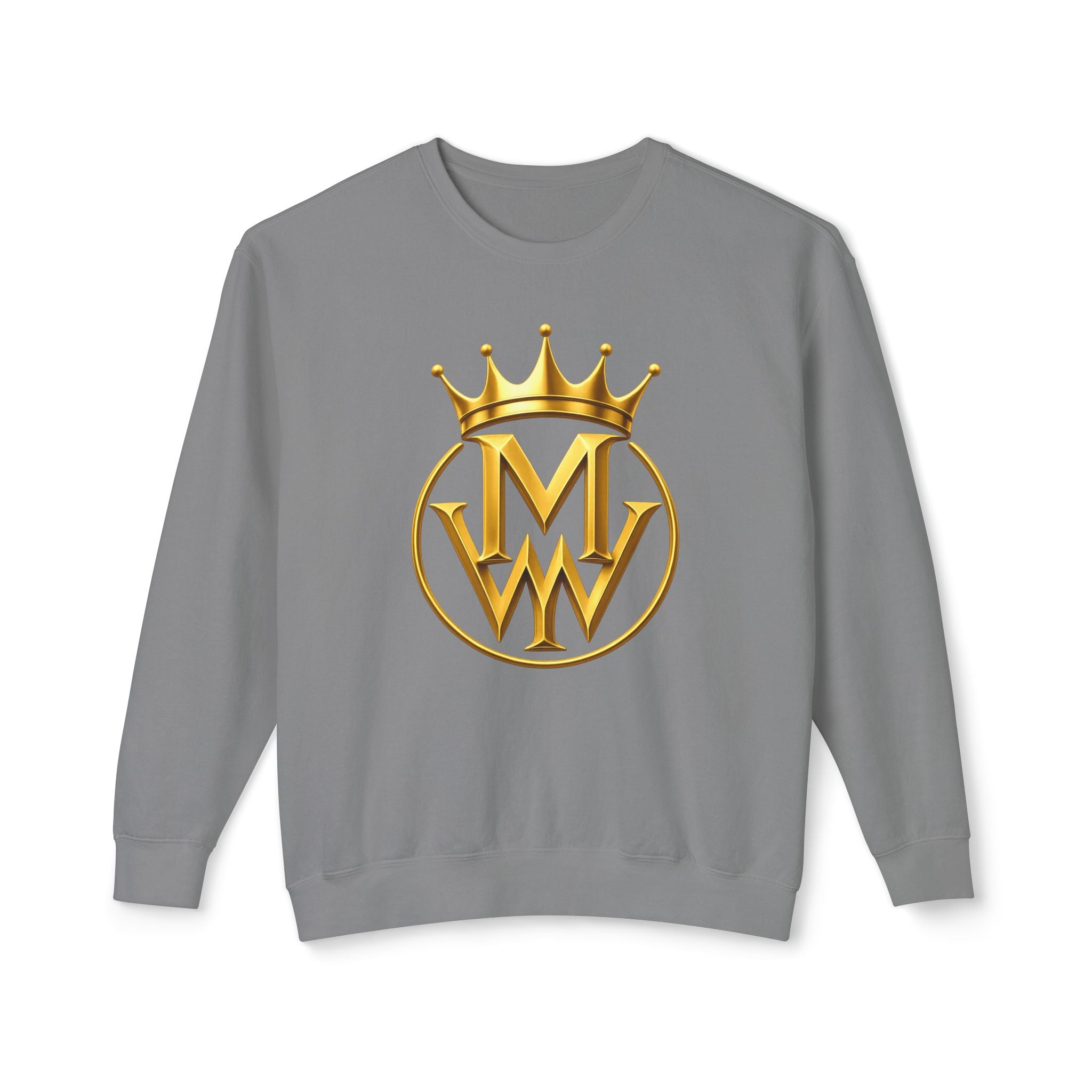 Gold Crown MW Logo Crewneck Sweatshirt — Luxury Monogram Streetwear