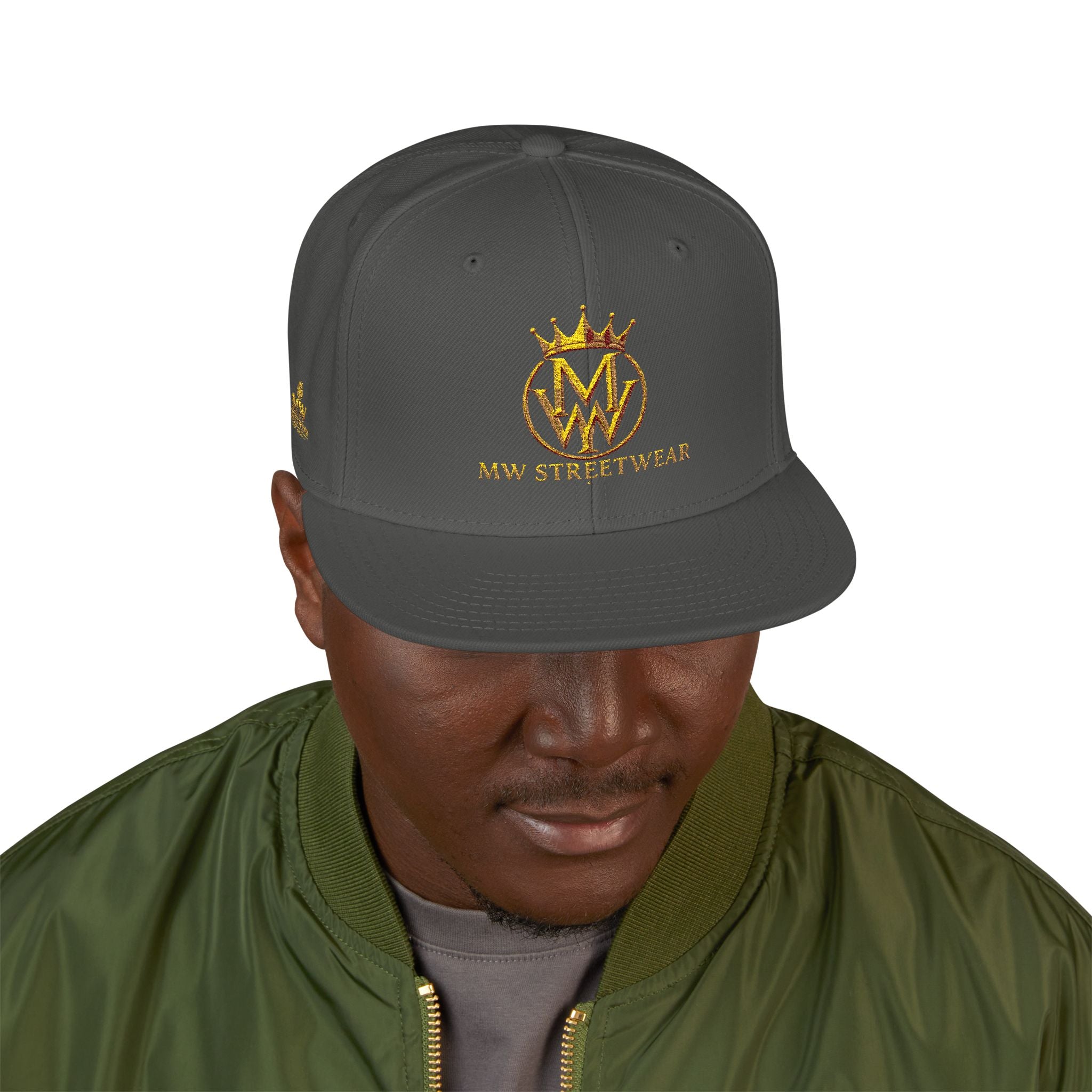 Embroidered Crown Logo Snapback Hat