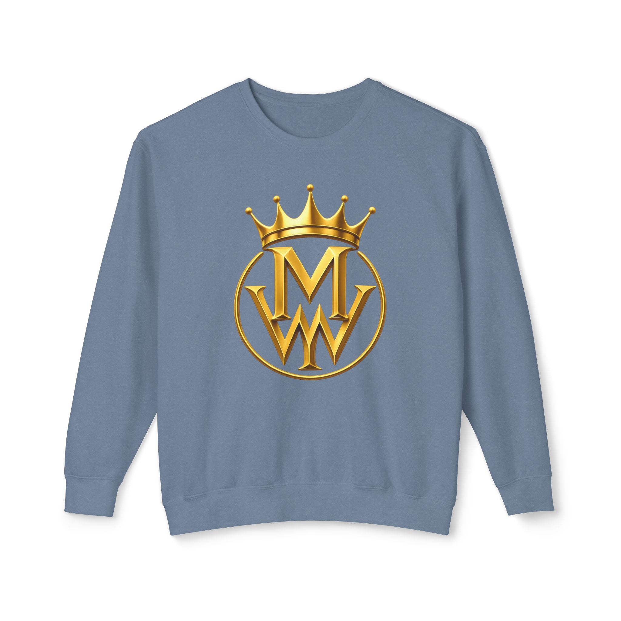 Gold Crown MW Logo Crewneck Sweatshirt — Luxury Monogram Streetwear